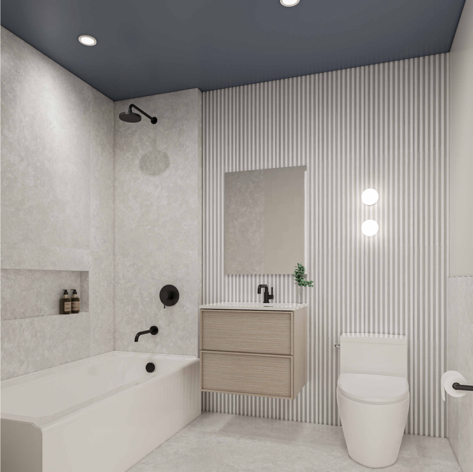 Spa-quality bathrooms